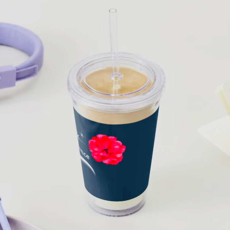 In;Defiance - Acrylic Thermos with Flower