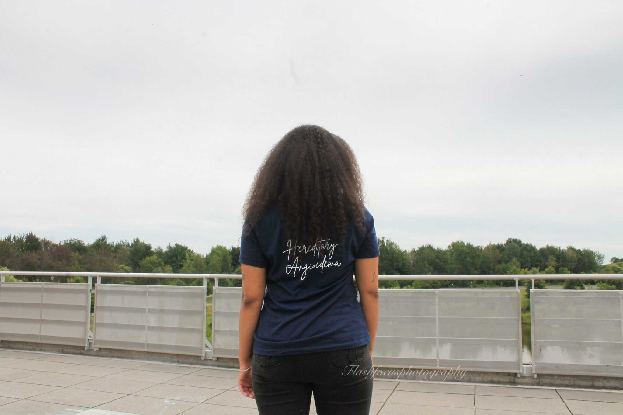 Face Off T-Shirt with light blue and floral design showcasing bold message and soft fabric