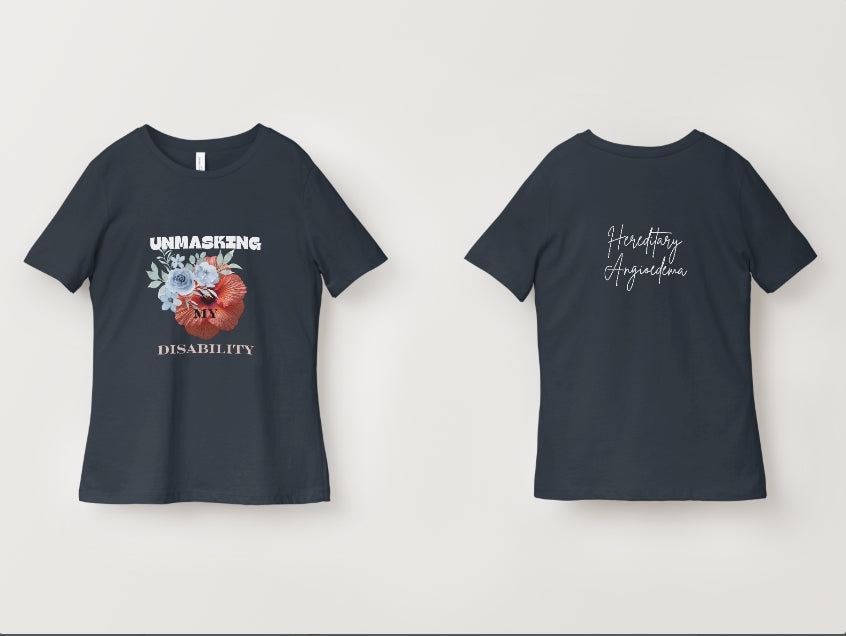 Face Off - T-Shirt with Light Blue and 🌸 Flower