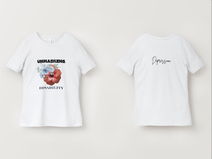 Face Off - T-Shirt with Light Blue and 🌸 Flower