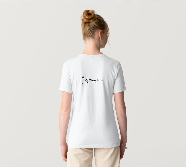 Face Off - T-Shirt with Light Blue and 🌸 Flower