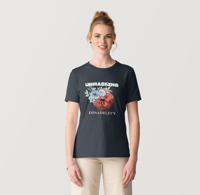 Face Off - T-Shirt with Light Blue and 🌸 Flower