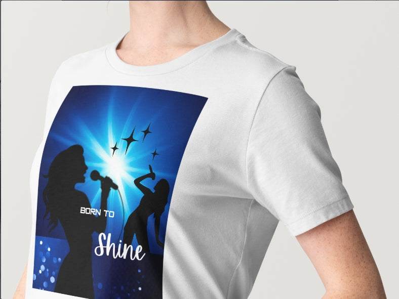 Born to Shine T-Shirt for dancers and performers with bold design and comfortable fabric