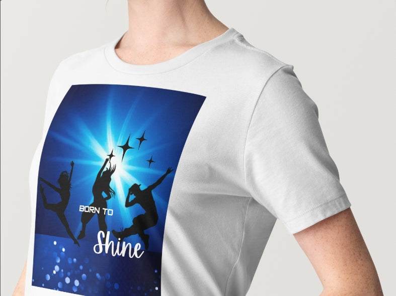 Born to Shine T-Shirt with bold design for performers, crafted from premium fabric for comfort and confidence.
