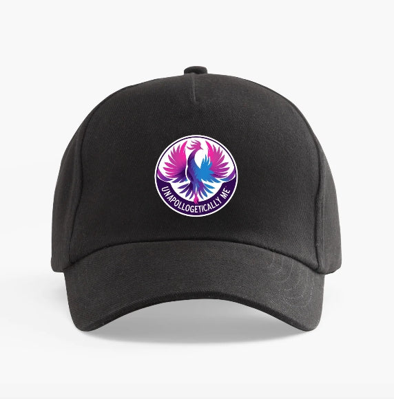 Unapologetically Me Baseball Cap promoting invisible disability and mental health awareness with adjustable strap and durable embroidery