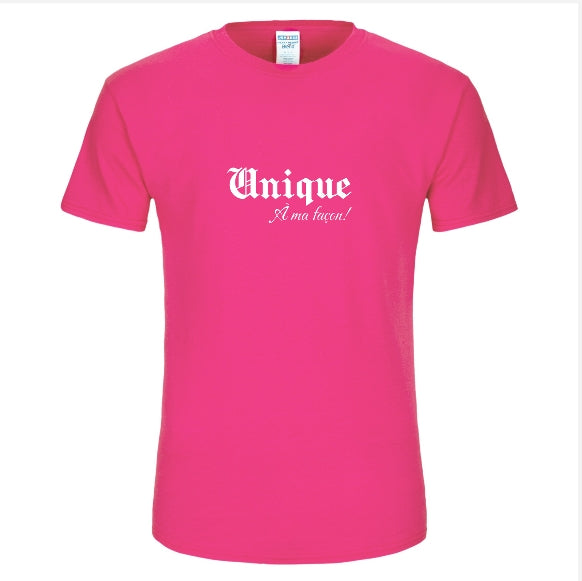 Chandail “Unique à ma façon” unisex t-shirt symbolizing authenticity and self-confidence